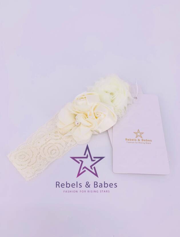 Haarband Mädchen, Spitze Vanilla