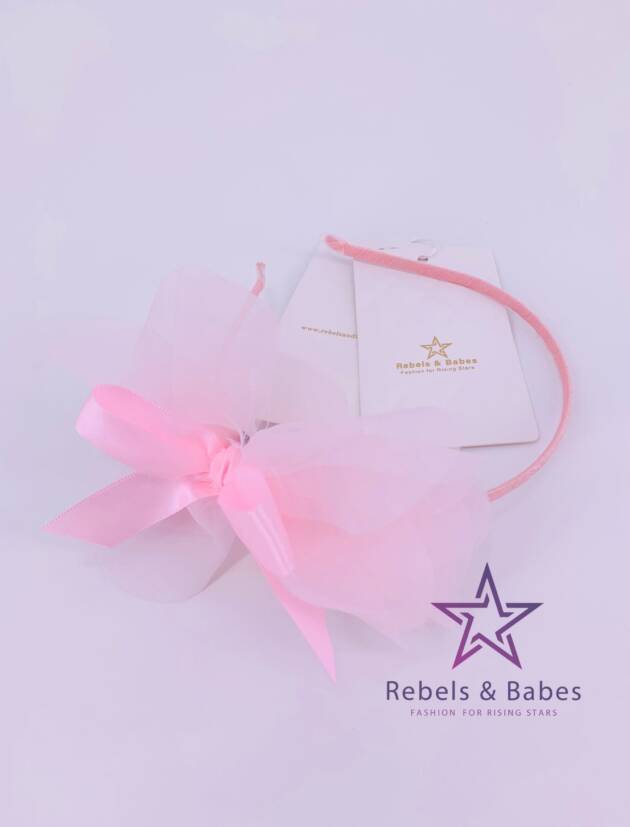 Haarreif Mädchen, Pink Tüll mit Schleife