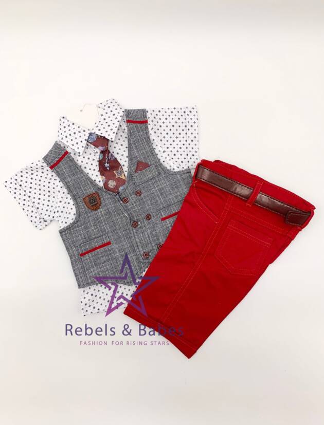 Rebels, Anzug-Set festlich Weste & Krawatte, Planeten