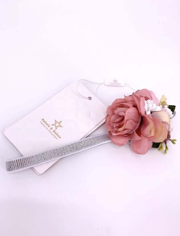 Haarband Mädchen, Blume old Pink