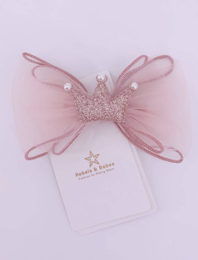 Haarspange, Krone Dusky Pink