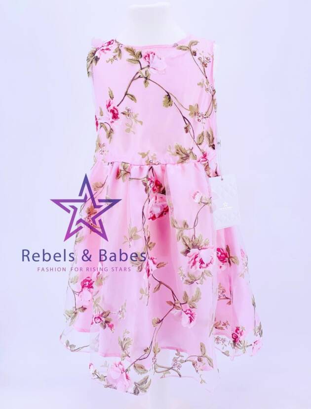 Babes, Mädchenkleid - bedruckt mit 3D Blumen