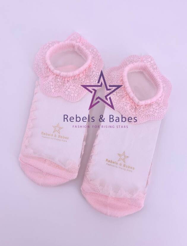 Festliche Socken mit Rüschen, Rosa oder Weiß