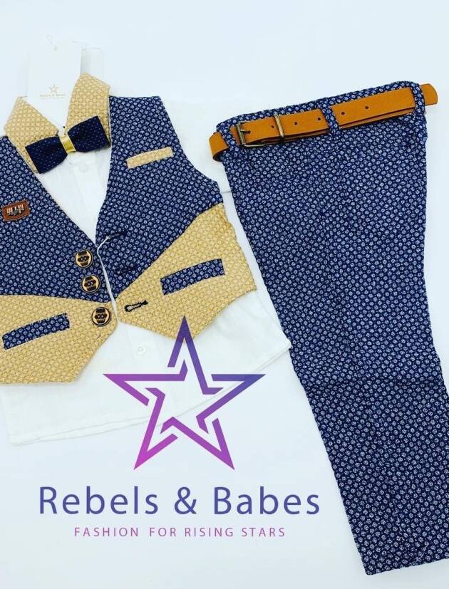 Rebels, Set festlich mit Weste & Fliege, dunkelblau