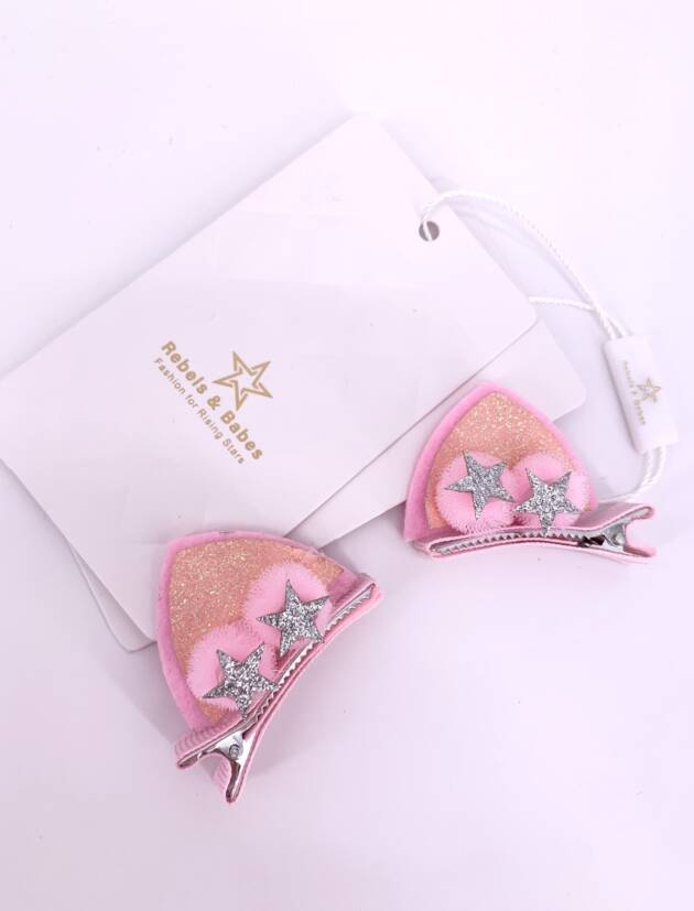 Haarspangen Mädchen, Pink Katzenohren