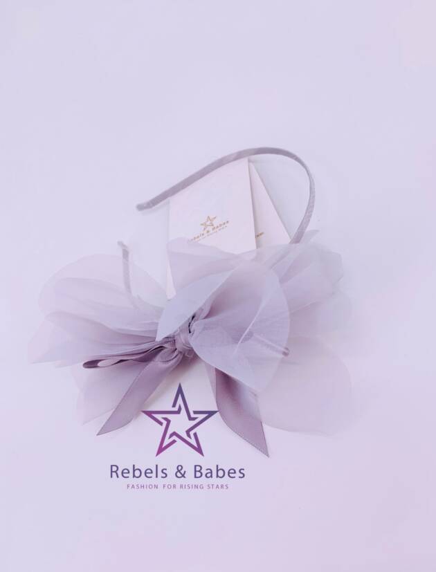 Haarreif Mädchen, Grey Tüll mit Schleife