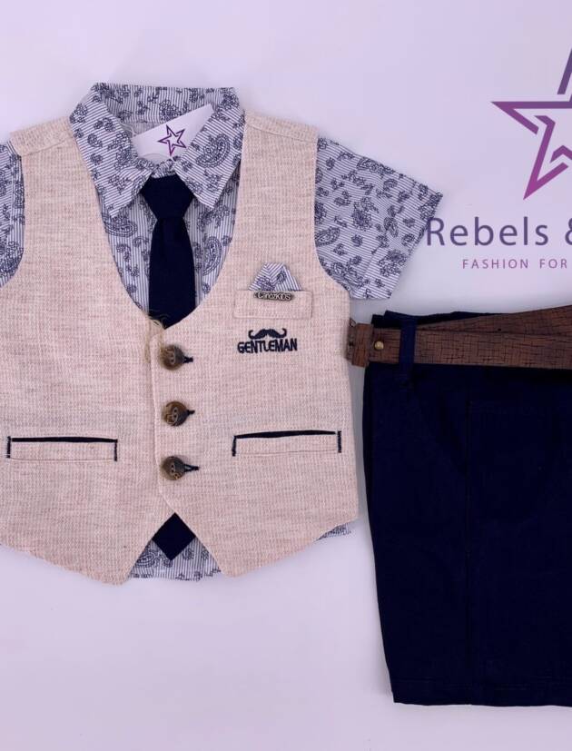 Rebels, Anzug-Set festlich mit Weste & Krawatte, Gentleman