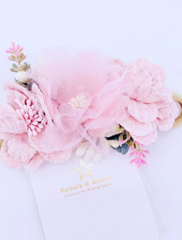 Baby Haarband, Blumen Rosa