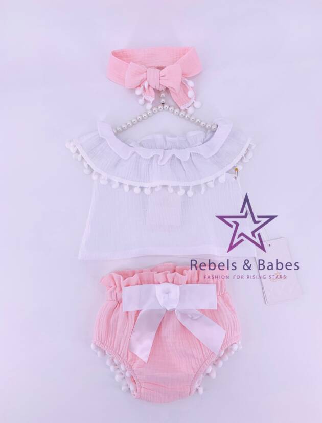 Babes, Baby Romper 3tlg. Set - Musselin Baumwolle