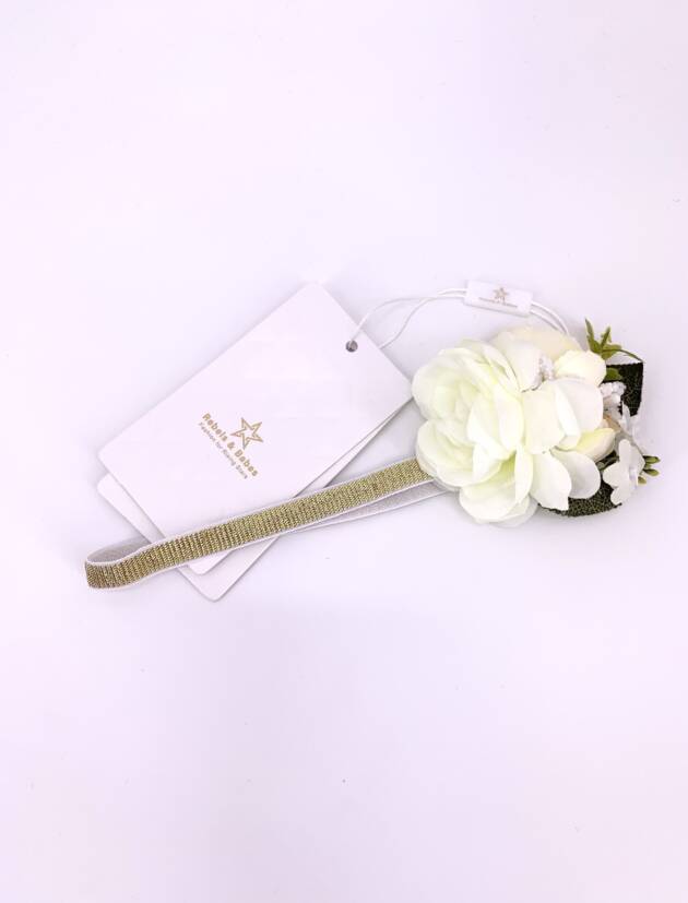 Haarband Mädchen, Blume Blassgelb