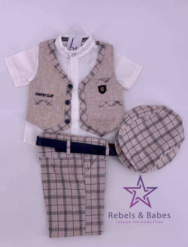 Rebels, 4 pcs Set Weste & Mütze, kariert
