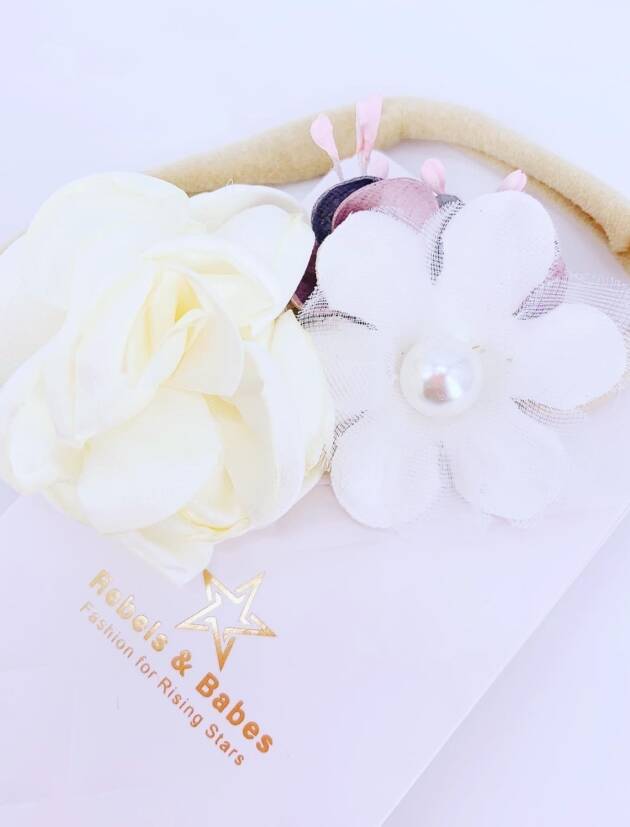 Baby Haarband, Blume Vanilla