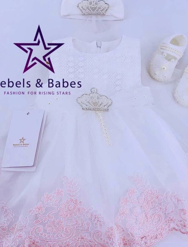 Babes, festliches Babykleid 0-3 Monate, pink