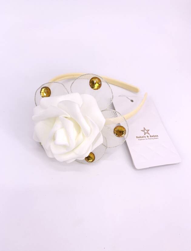 Haarreif Mädchen, Rose Offwhite