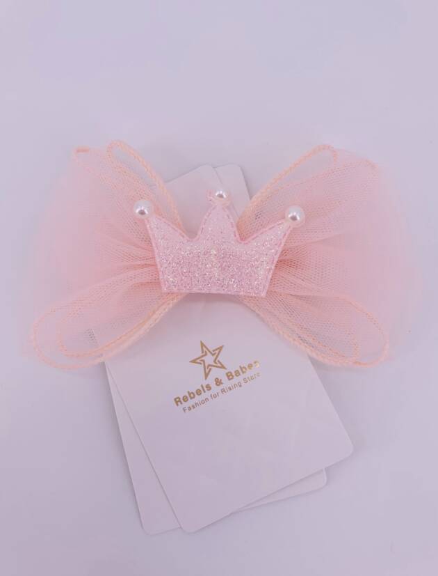 Haarspange, Krone Baby Pink