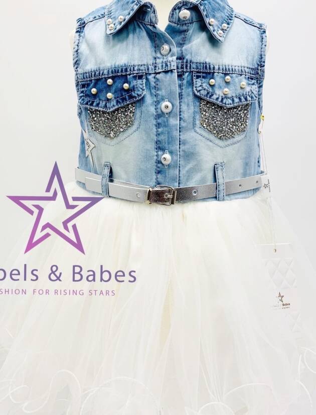 Babes, Jeanskleid mit Perlen