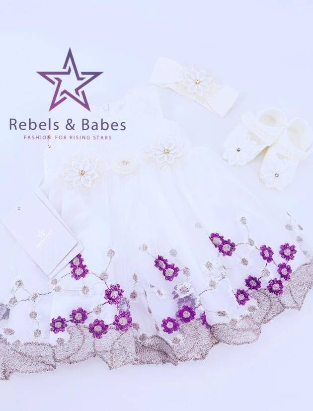 Babes, festliches Babykleid 0-3 Monate, purple